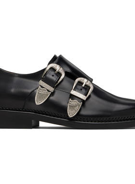 Toga 男士 休闲皮鞋 黑色 Double 孟克鞋