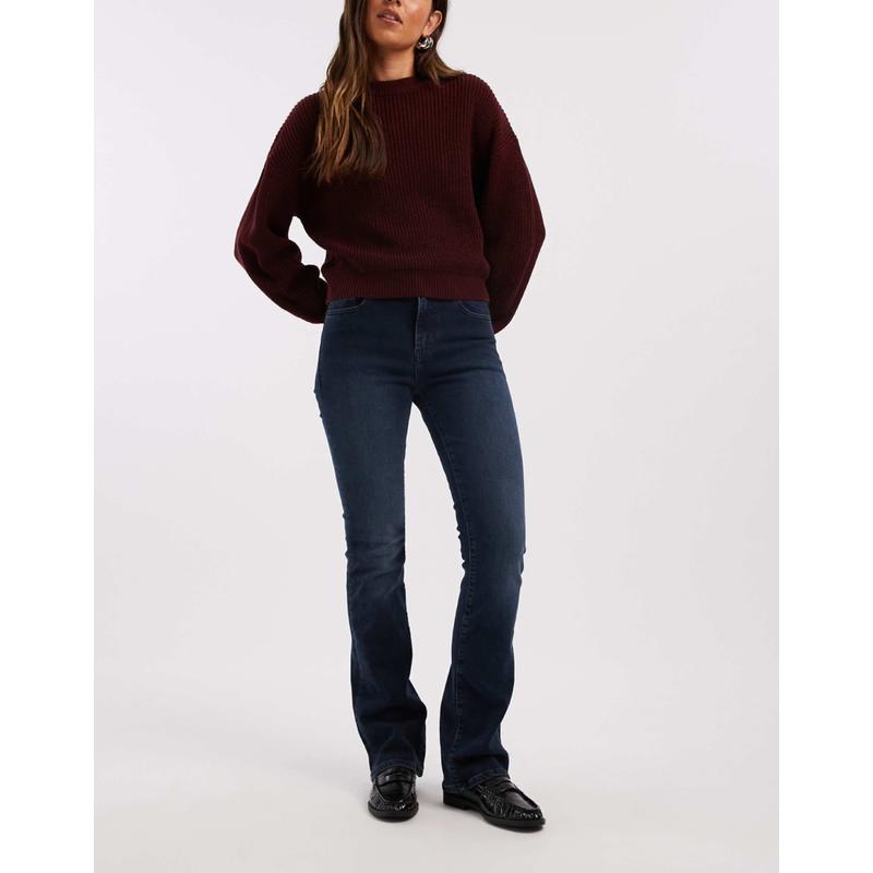 Levi's 女士 牛仔长裤 725 高腰小喇叭深蓝牛仔裤