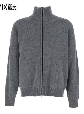 [秋冬新品]Roberto Collina 男款Closure 灰色溜肩前拉链羊毛男士