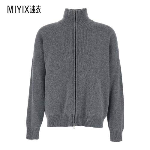 [秋冬新品]Roberto Collina 男款Closure 灰色溜肩前拉链羊毛男士