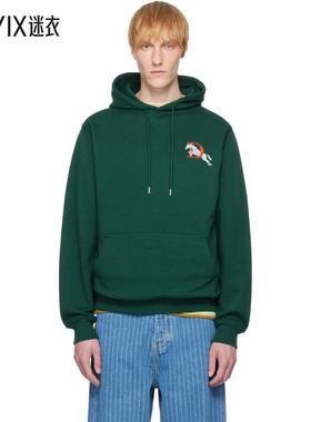 Drôle De Monsieur 男款绿色 Le Hoodie Polo 连帽衫 迷衣时尚