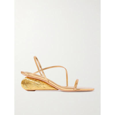 SIMKHAI 女士 SS26 凉鞋 Bridget 金属感皮质坡跟