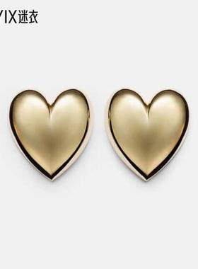 Jennifer Fisher 女款Puffy 心形镀金耳环 迷衣时尚