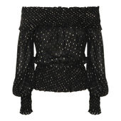 Portrait 女士 SS26 Self 上衣 黑色粘胶纤维上衣