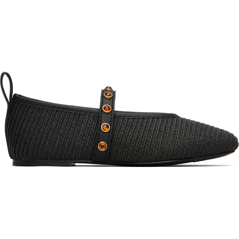 Rag&Bone 女士 芭蕾鞋 黑色 Spire Straw 玛丽珍鞋