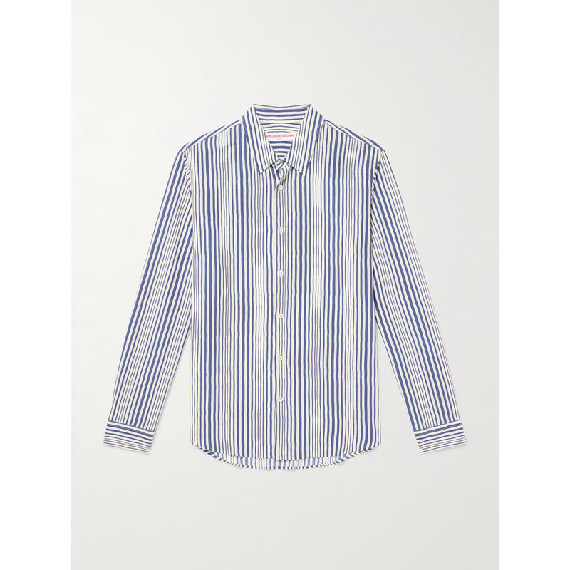 Orlebar Brown 男士 FW25 衬衫 Giles 修身条纹莱赛尔纤维衬衫