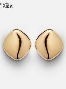 Jennifer Fisher 女款Puffy 10kt 方形镀金耳环 迷衣时尚