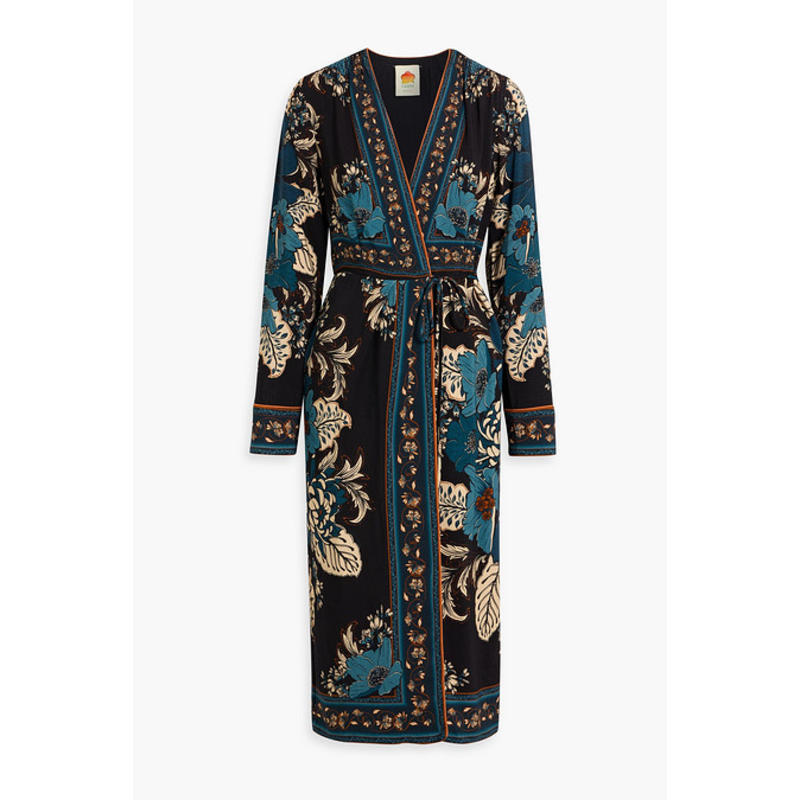 FARM Rio 女士 中长连衣裙 印花绉纱中长缠绕式连衣裙