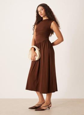Nobody's Child 女士 连衣裙 Aubrey midaxi 无袖棕色连衣裙