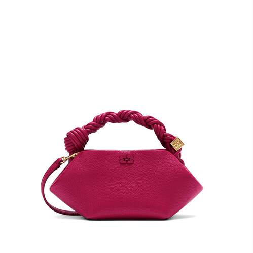 Ganni 甘尼 女士 FW26 手提包 BOLSO MANO ROSA DETALLES DORADOS