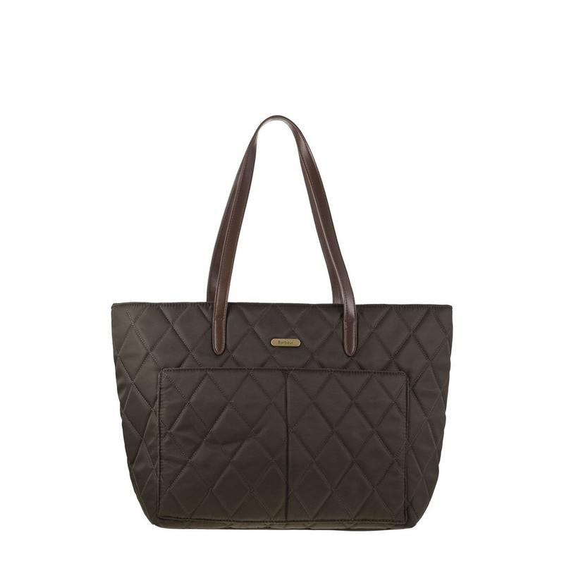 Barbour 女士 FW25 托特包 標誌貼片絎縫手提包