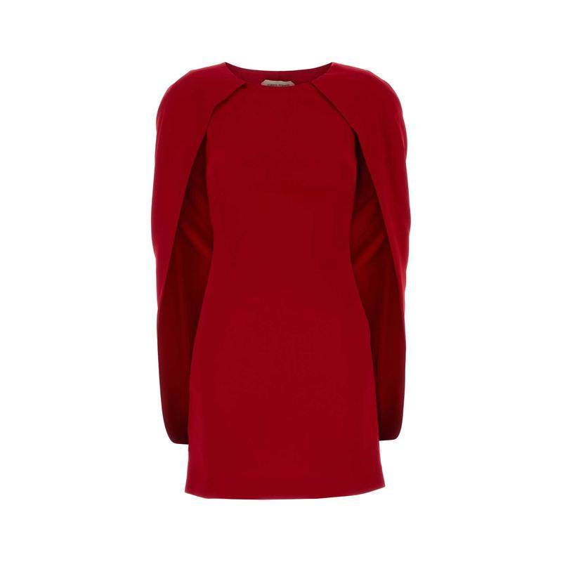 Alberta Ferretti 女士 FW25 短款连衣裙 红色弹力绉纱迷你连衣裙