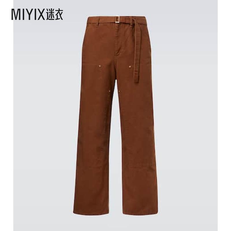Sacai 男款x Carhatt 束带棉质直筒长裤 迷衣时尚