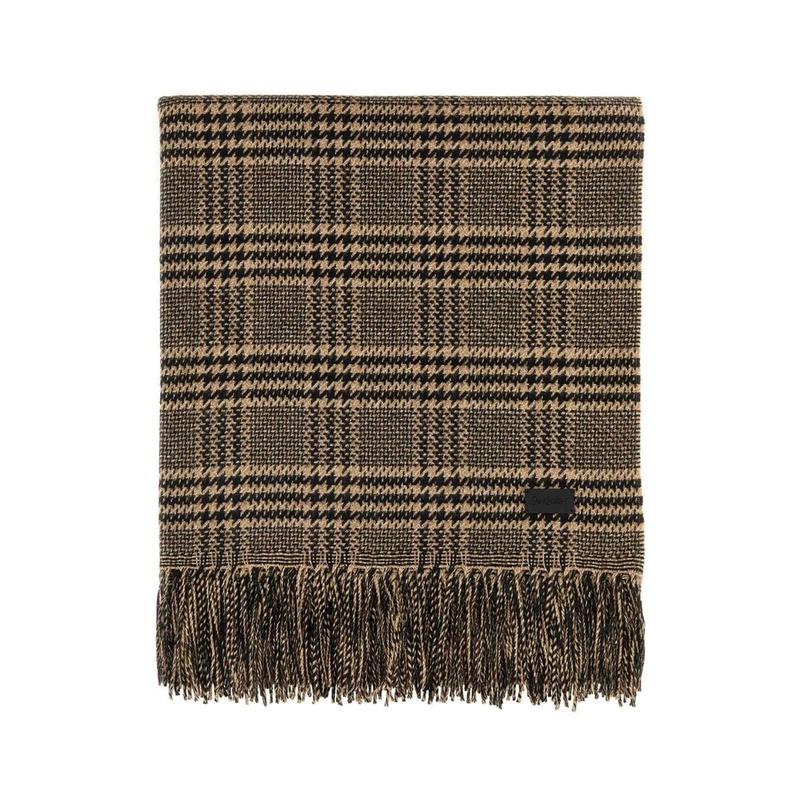 Saint Laurent 女士 FW25 围巾 聖羅蘭格紋流蘇圍巾