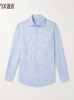 Massimo Alba 男款Genova 条纹棉纱衬衫 迷衣时尚