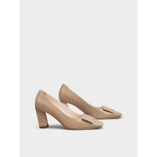 Roger Vivier 罗杰·维维亚 女士 芭蕾鞋 方头徽标细节高跟鞋