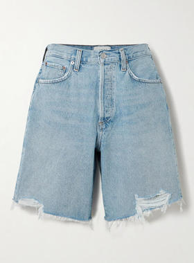 AGOLDE 女士 牛仔短裤 Indra 磨破牛仔短裤