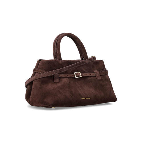 Manu Atelier 女士 FW26 包袋 Le Cambon 25 深棕色绒面革包包