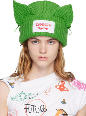 Charles Jeffrey Loverboy 女士 毛线帽 绿色 Chunky Ears 毛线帽