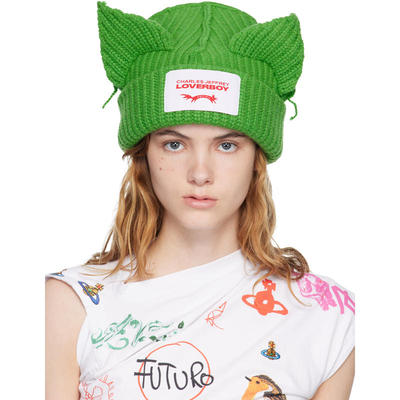 Charles Jeffrey Loverboy 女士 毛线帽 绿色 Chunky Ears 毛线帽