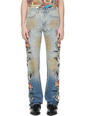 WHO DECIDES WAR BY EV BRAVADO 男士 牛仔长裤 蓝色 Dove 牛仔裤