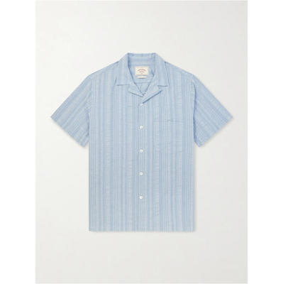 PORTUGUESE FLANNEL 男士 FW26 衬衫 Prana Camp-Collar 条纹棉质