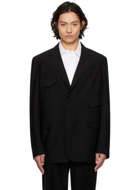 Feng Chen Wang 男士 西装外套 黑色 Multi Slash 西装外套