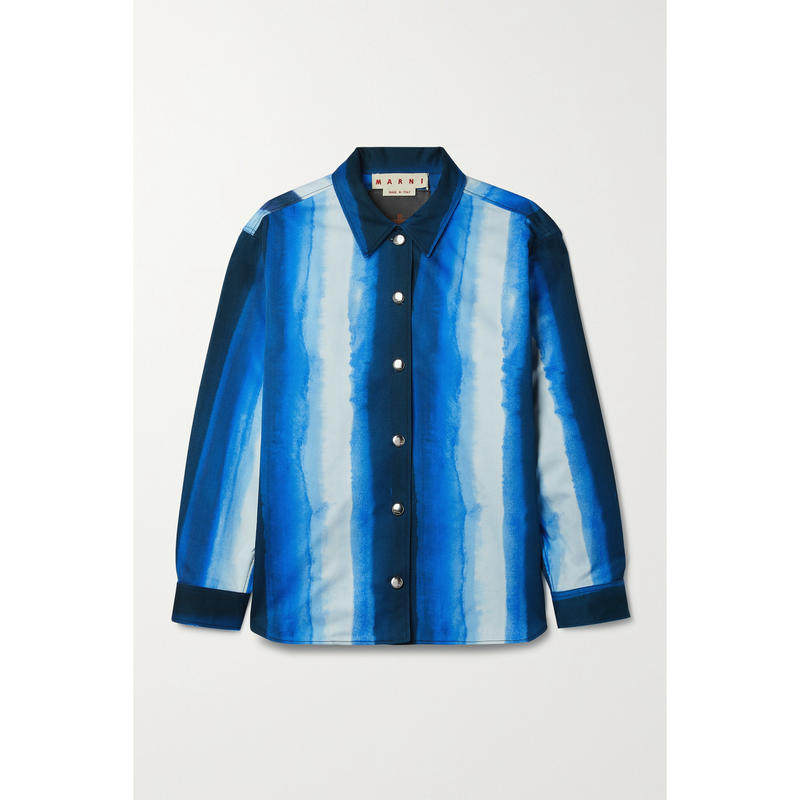 Marni 女士 FW23 衬衫 条纹棉质斜纹布衬衫,女装/女士精品,真丝上装,淘宝优惠券,粉丝福利购,淘宝优惠卷