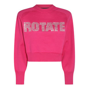 ROTATE 女士 卫衣 SHANDY 粉色棉羊毛混纺套头衫