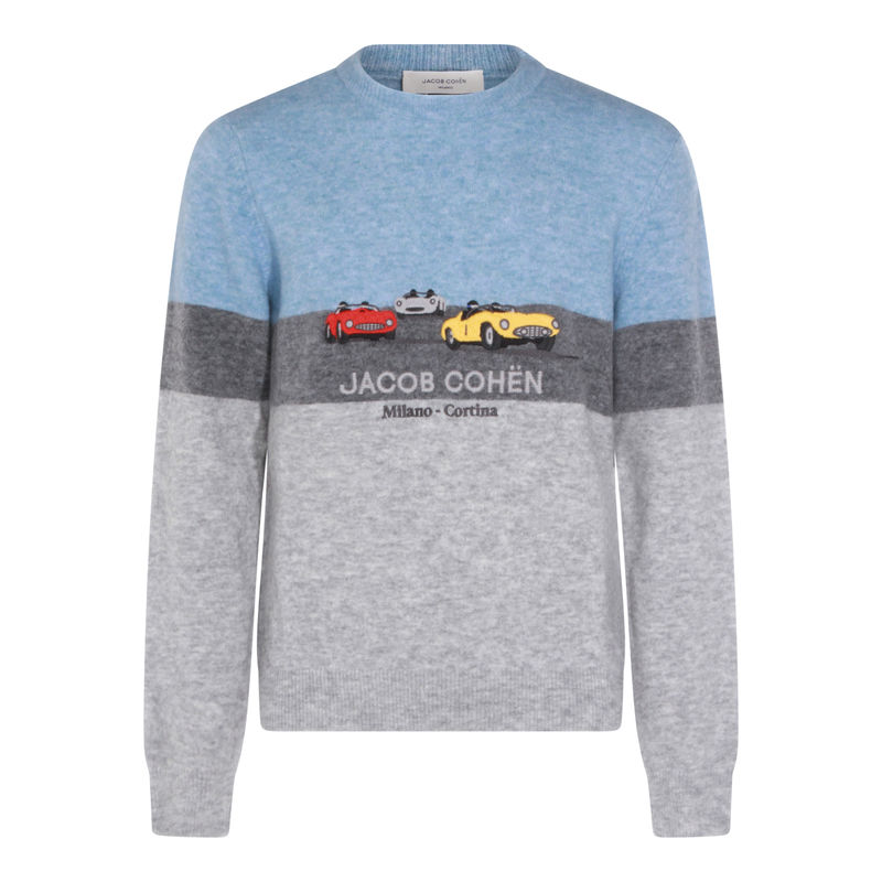 Jacob Cohen 男士 秋冬新品 针织衫 灰色蓝色羊毛针织衫