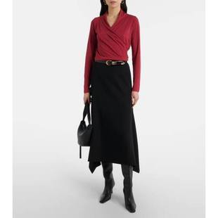 Velvet by Graham Spencer 女士 上衣 Meri 棉混纺针织裹式上衣