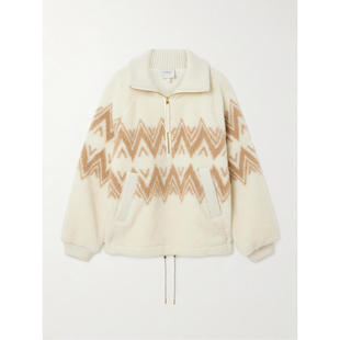 Varley 女士 SS26 毛衣 Hendrik 罗纹针织边印花抓绒半拉链毛衣