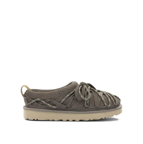 UGG Australia 女士 SS26 凉鞋 灰色绒面革橡胶乐福鞋