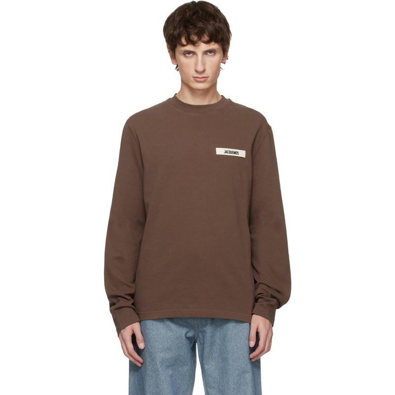 Jacquemus 男士 T恤 棕色 The Gros Grain 长袖 T 恤