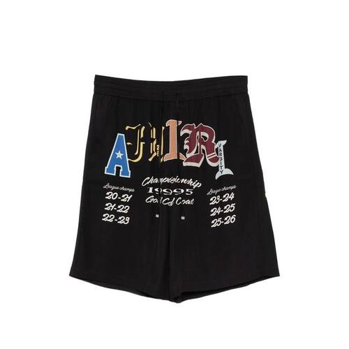 Amiri 埃米尔 男士 短裤 黑色 Varsity Patch