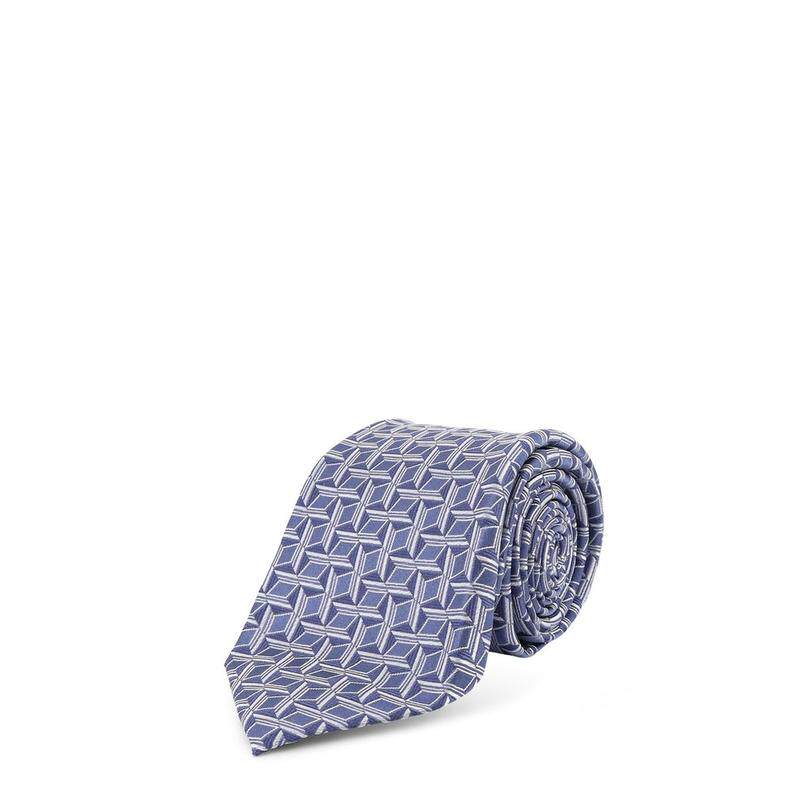 Kiton 男士 SS26 领带 Ciro Paone 几何丝绸