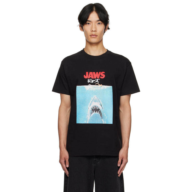 Wacko maria 男士 T恤 黑色 Jaws 系列圆领 T 恤