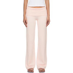 SKIMS 女士 运动长裤 粉色 Sweater Knits Foldover 长裤