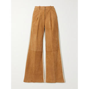 HALFBOY 女士 长裤 斜纹布拼接绒面革阔腿裤