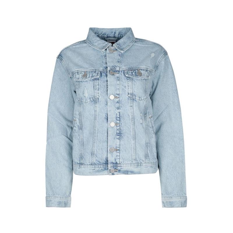 Tommy Hilfiger 女士 SS24 夹克 翻领长袖牛仔外套