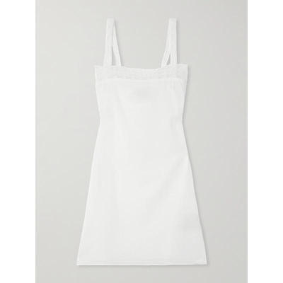 Faithfull the Brand 女士 短款连衣裙 蕾丝边棉质府绸迷你连衣裙