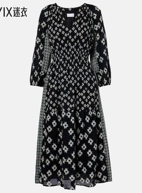 Velvet by Graham & Spencer 女款Elen 刺绣棉质中长连衣裙 迷衣