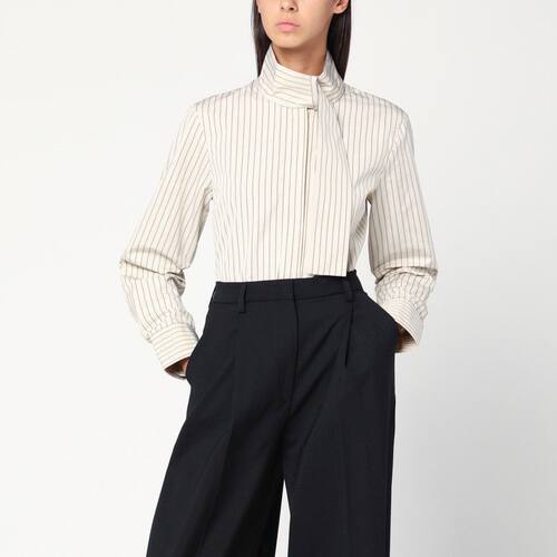 Patou 姜·巴度 女士 FW25 上衣 条纹围巾领衬衫