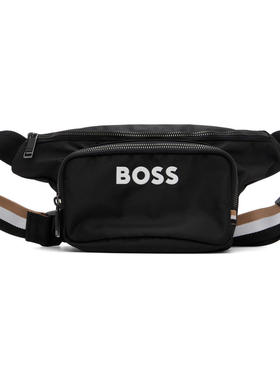 Boss 男士 手拿包 黑色 Contrast Logo Structured 腰包