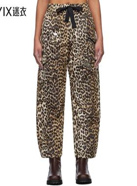 Ganni 女款棕色 Duchesse Nylon 工装裤