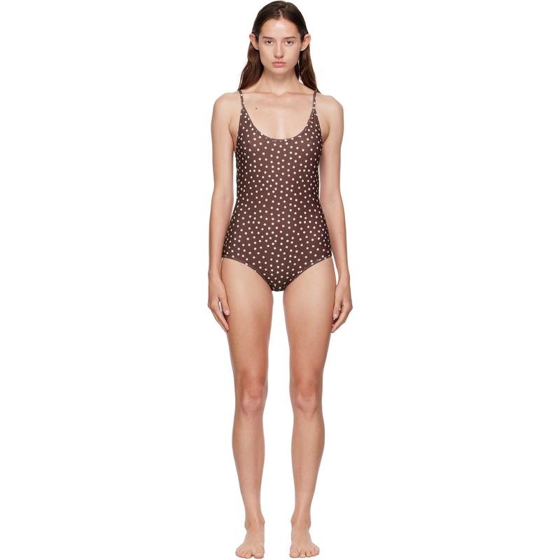 Bellini Bikini 女士 连体泳衣 棕色 Saona Dot 连体泳衣