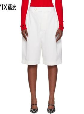 Victoria Beckham 女款灰白色 Tab Detail 短裤 迷衣时尚