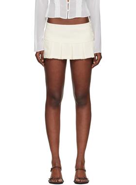 Tom Ford 女士 迷你裙 灰白色 Pleated Micro 短裙