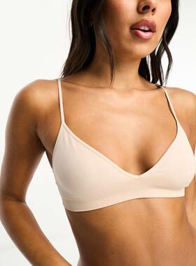 Weekday 女士 文胸 猫咪图案无缝三角形文胸(米黄色)