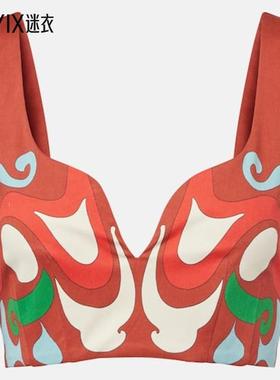 La DoubleJ 女款Baia 印花棉混纺短款上衣 迷衣时尚